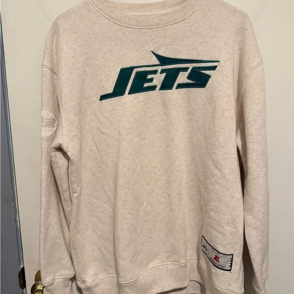NFL Other - Men's New York Jets Antigua Khaki Victory Pullover Sweatshirt